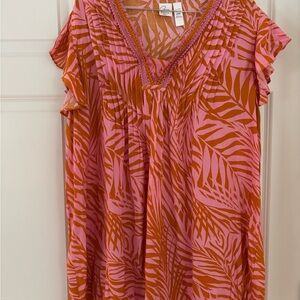 Japna Pink and Orange Tropical Dress
